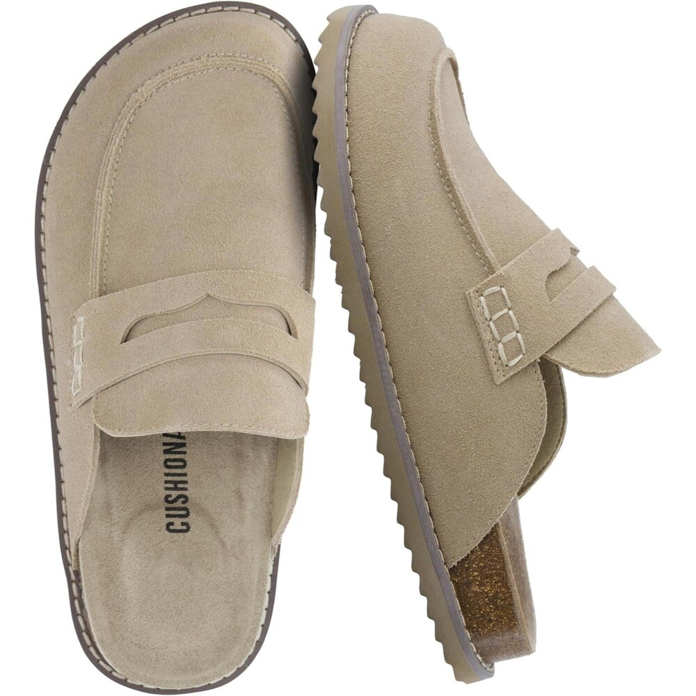 CUSHIONAIRE Zola Penny Clog Mule Women's Biscuit Suede Size 10